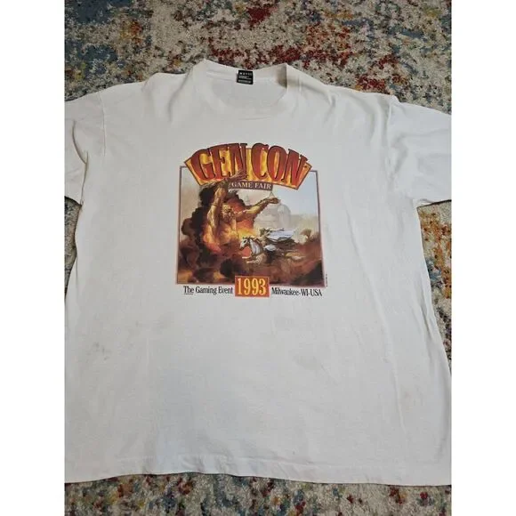 RARE Vintage 1993 Gen Con T-Shirt Magic The Gathering Introduced Size XL/2XL - Picture 2 of 9